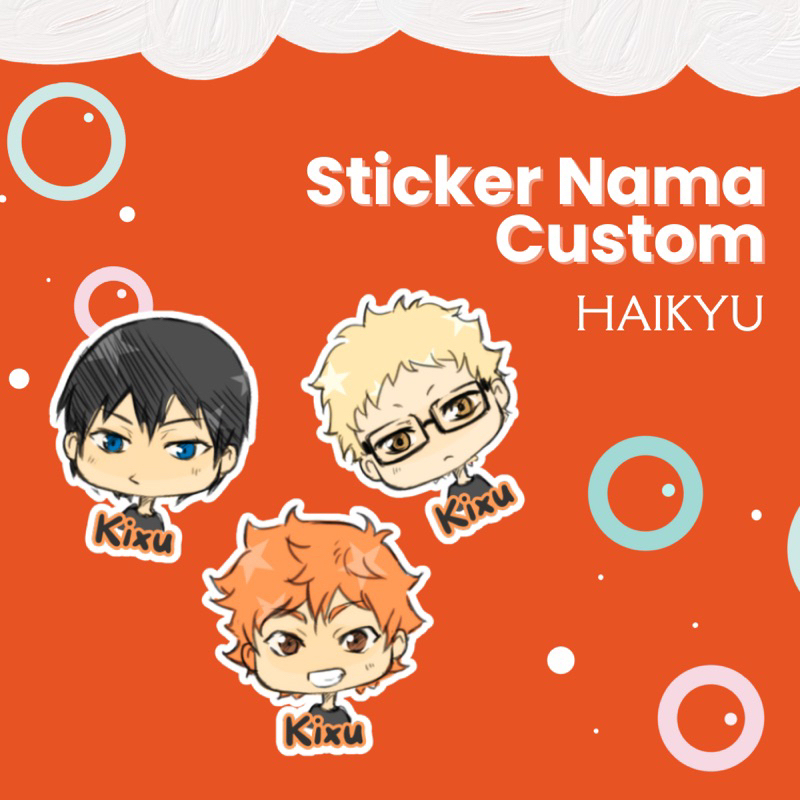 

ANIME HAIKYU Sticker nama custom Waterproof