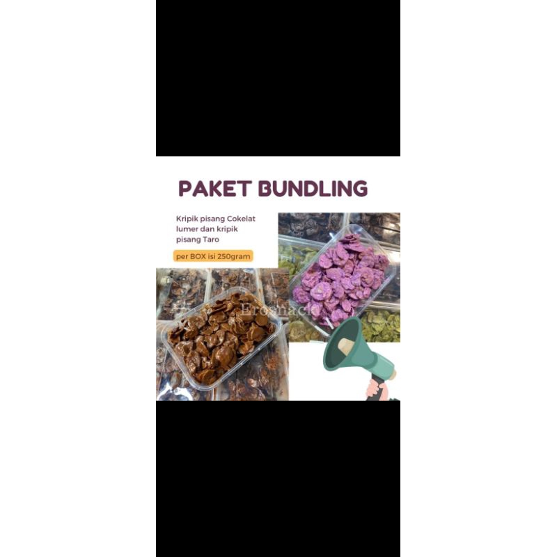 

Paket 2Box keriping pisang cokelat + Taro