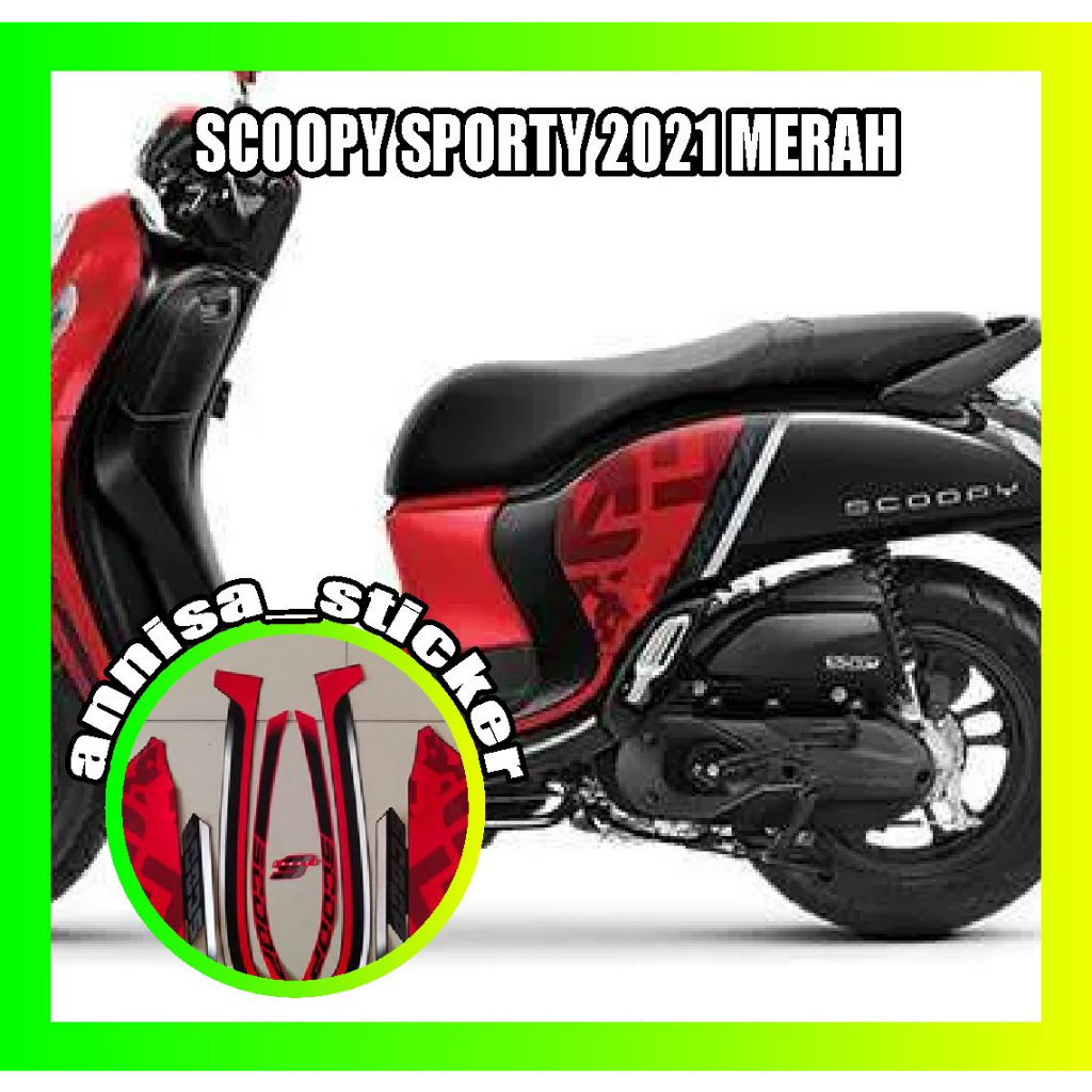 striping lis scoopy sporty 2021 merah