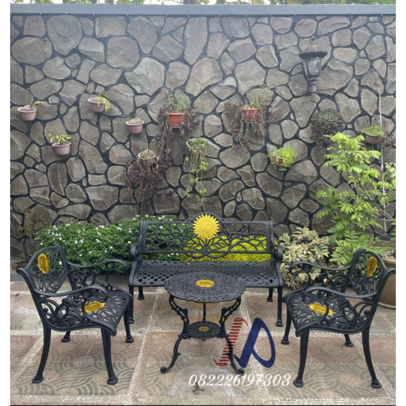 Kursi taman besi full set matahari