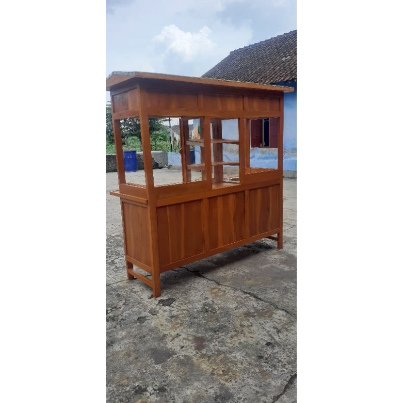 Gerobak mie ayam bakso paket lengkap kayu mahoni