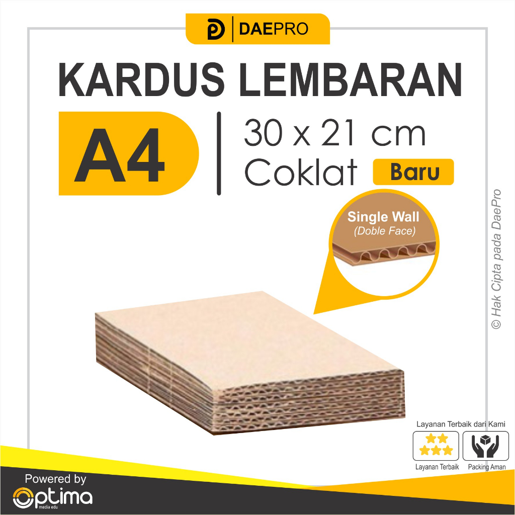

Kardus Lembaran Baru A4 30 x 21 cm
