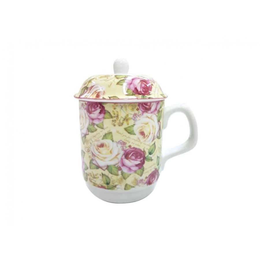 Vicenza Mug Cangkir Keramik Motif Mawar YA66