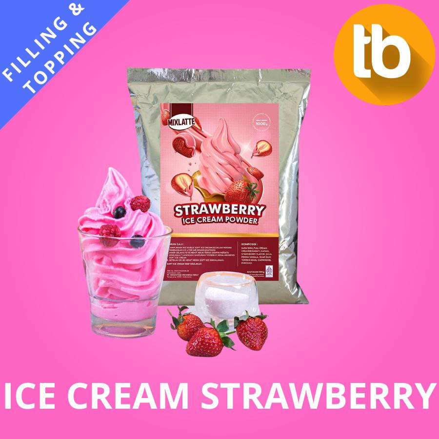 

Bubuk Ice Cream Strawberry (Soft Ice Cream) / Bubuk Ice Cream Strawberry Lembut / Serbuk Es Cream Strawberry