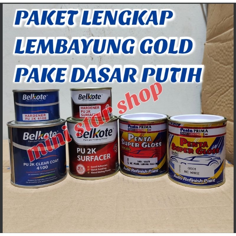 PAKET LENGKAP CAT PENTA SUPER GLOSS LEMBAYUNG GOLD CAT DUCO ,CAT MOBIL,MOTOR