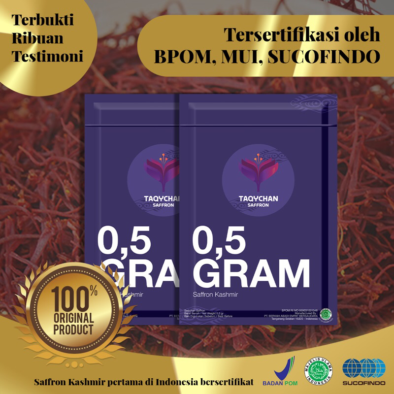 

[Buy 1 GET 1] Taqychan Saffron 0,5 GRAM Saffron Kashmir Premium A++