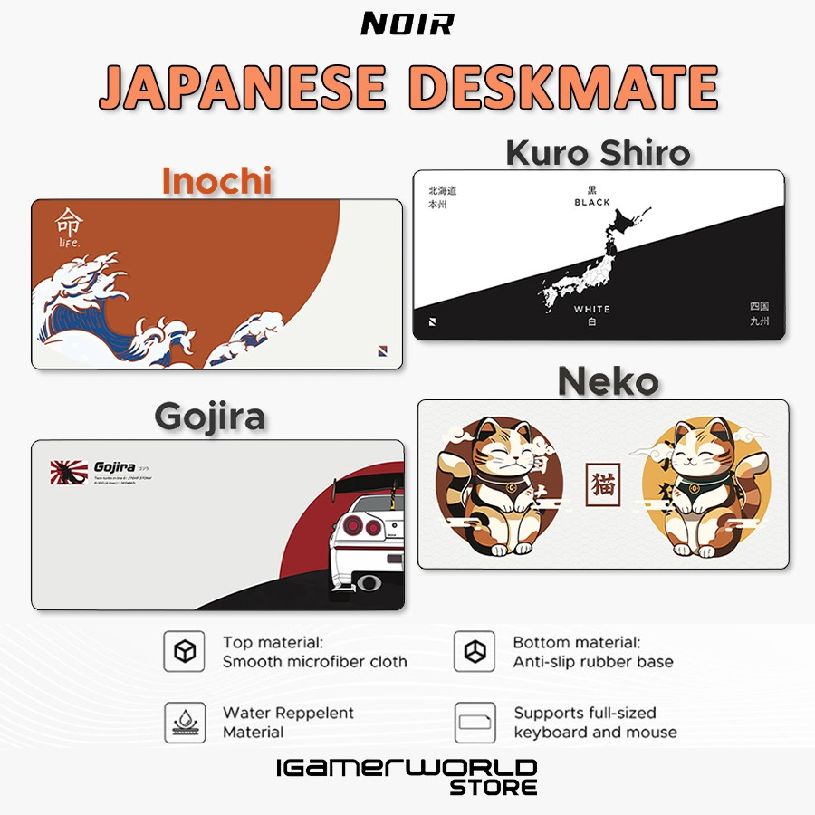 Noir Japan Line Deskmat XL Gaming Mousepad