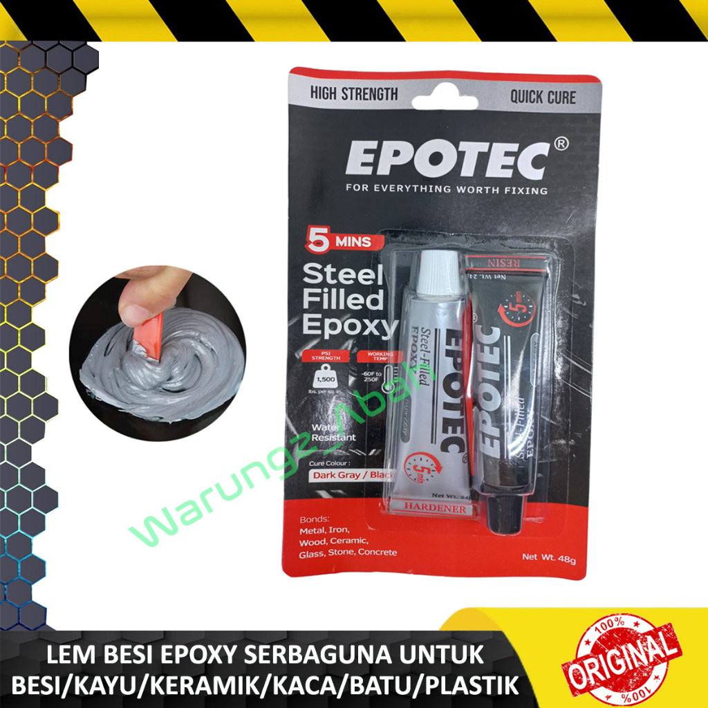 

LEM BESI KAYU METAL BATU KERAMIK KACA PLASTIK EPOXY EPOKSI EPOTEC GLUE 5 MENIT CEPAT KERING TAHAN AIR PANAS SERBAGUNA MULTIFUNGSI KUAT TAHAN LAMA