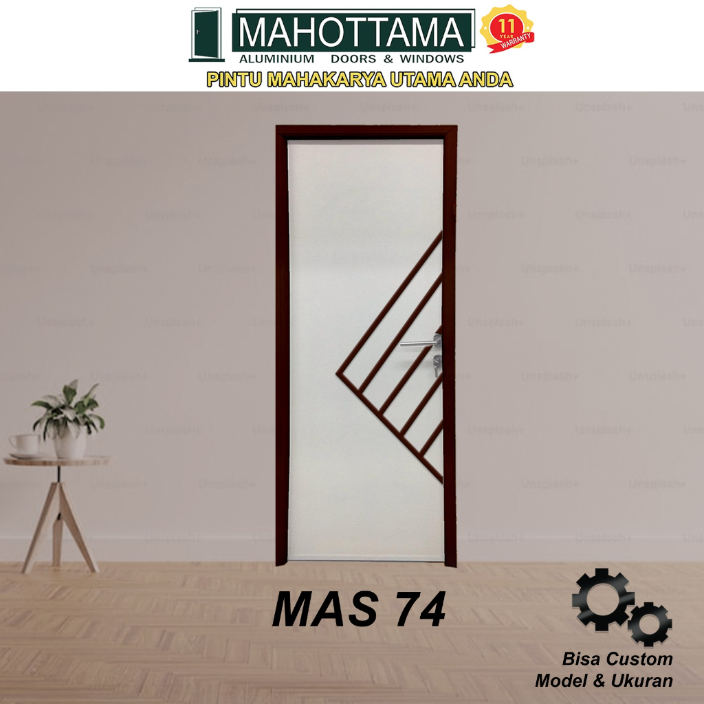 Pintu Aluminium Rumah Utama Kamar Tidur / Mandi 80 x 200 Bisa Custom Ukuran Almunium Doors MAS74 - M