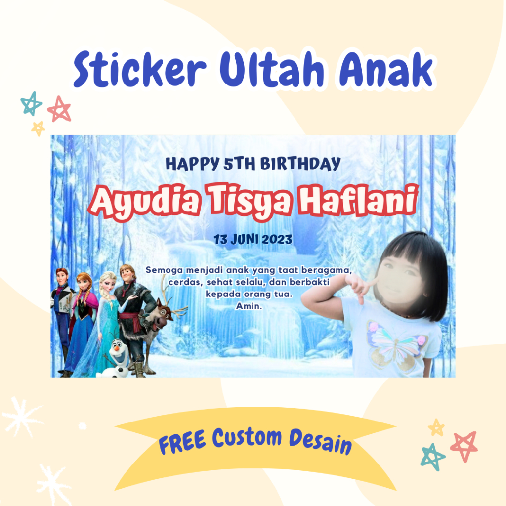 

Sticker ulang tahun | Sticker ultah untuk nasi box | Sticker ultah anak custom