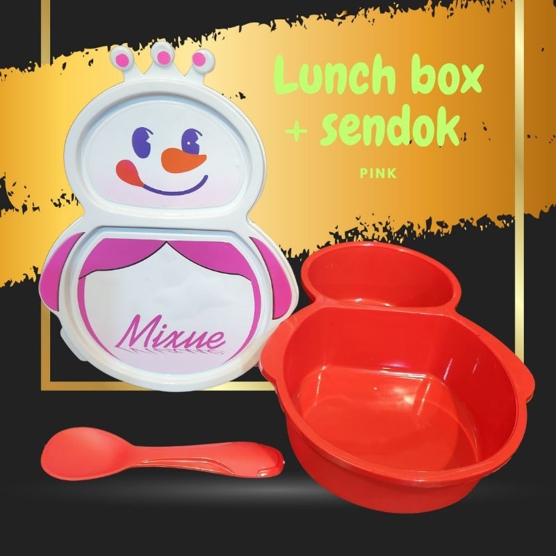 lunch box  mixue lucu tempat  bekal mixue  tk sd kotak makan