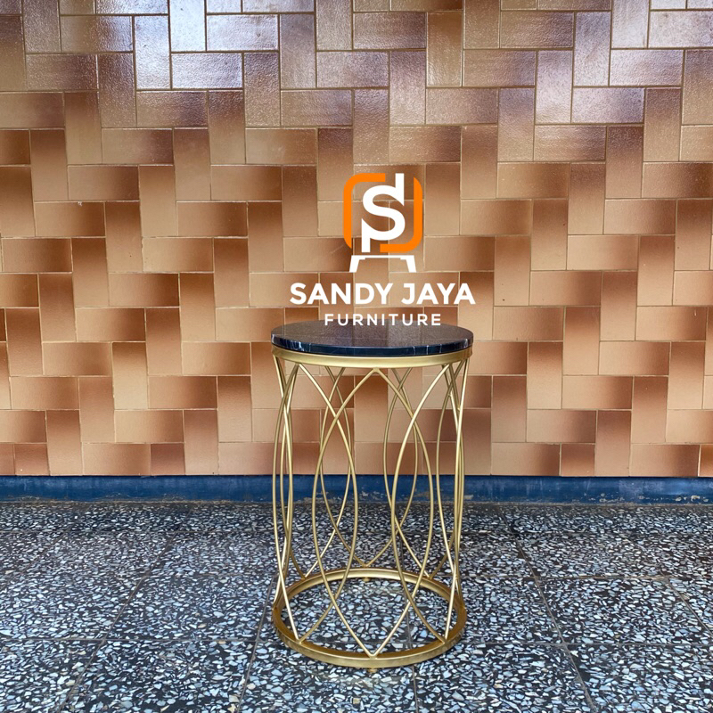 meja sudut marmer hitam neromarquina, meja pojok marmer, meja tamu kecil