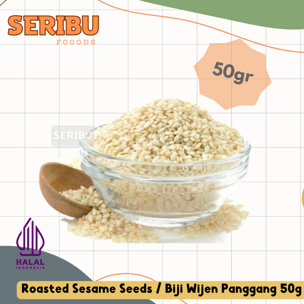 

Biji Wijen Putih Sangrai Panggang | Roasted Sesame Seeds Halal 50g