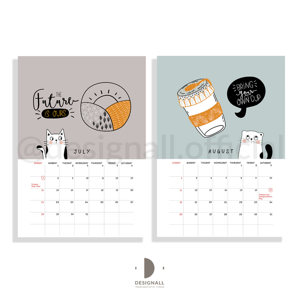 

Designall Kalender Dinding Aesthetic 2025 A3+ Spiral Rz