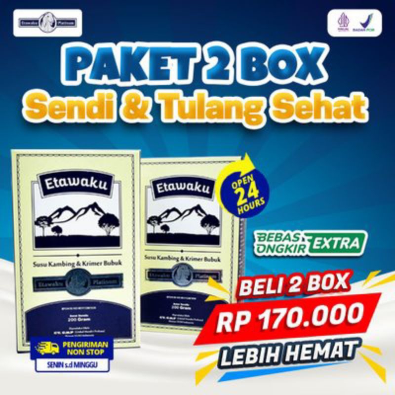 

Paket 2 Box ETAWAKU PLATINUM - Susu Kambing Etawa Asli