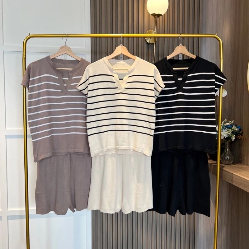 Set Knit Elena Set Knit Hotpants Set Rajut Celana Pendek