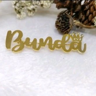 bros nama pin nama brooch nama custom premium ukir nama gold plate