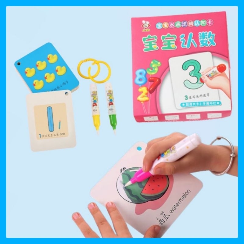 

Magic Water Flash Cards Reusable/Mainan Edukasi Kartu Gambar Dapat Dihapus Dan Dipakai Ulang