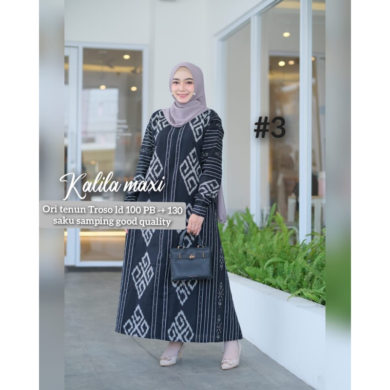 DRESS MAXI TENUN TROSO JEPARA GAMIS BATIK