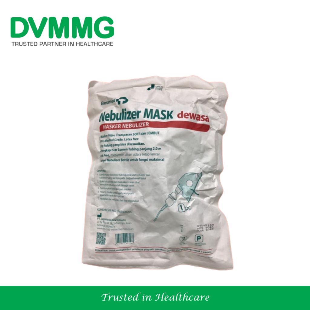 Besmed Masker Nebulizer Masker Dewasa / Sungkup Oksigen untuk Nebulizer