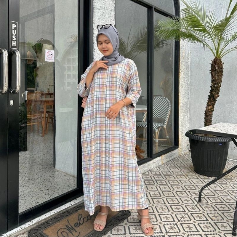 YaYu Daster Gamis Rayon Premium Lengan 3/4 Busui Friendly