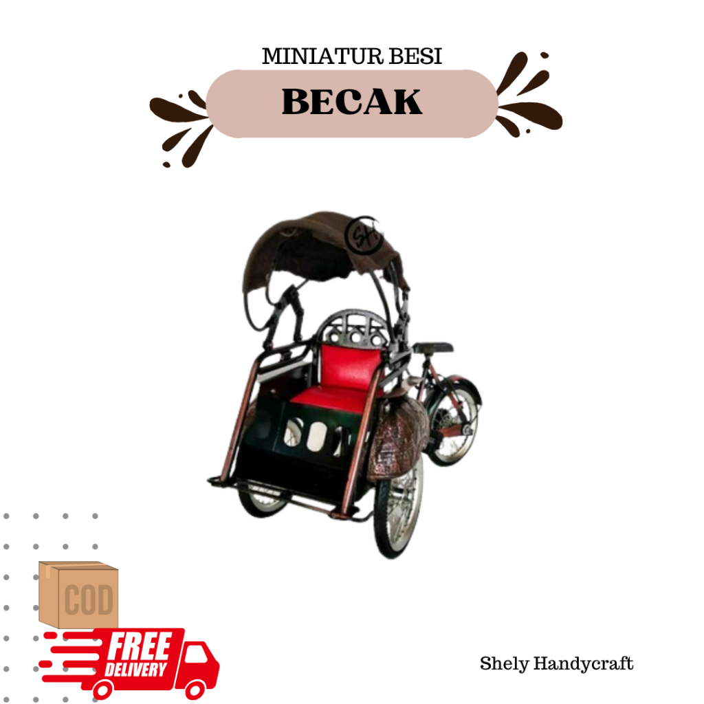 Miniatur Becak Logam Besi