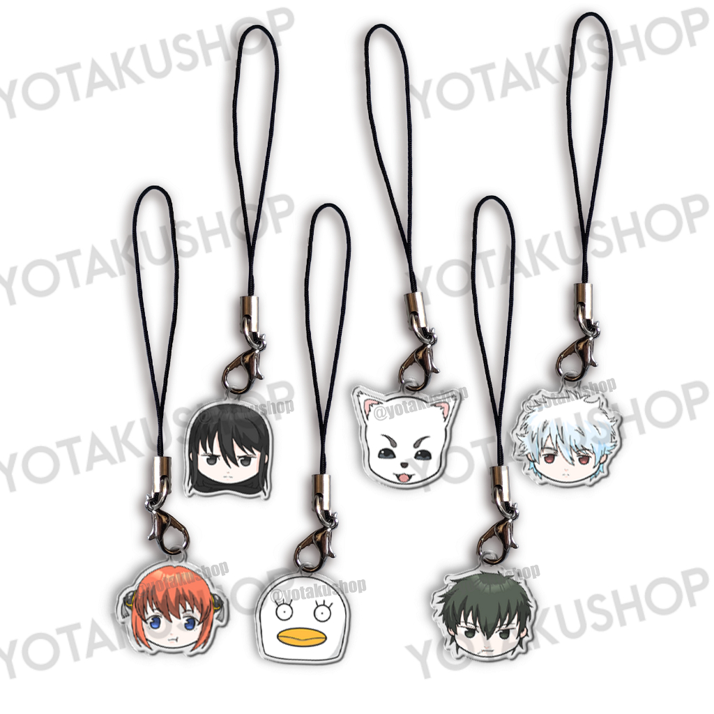 Tali Strap Gantungan HP Anime Gintama Seri 1 Gintoki Kagura Fanmerch YOTAKUSHOP