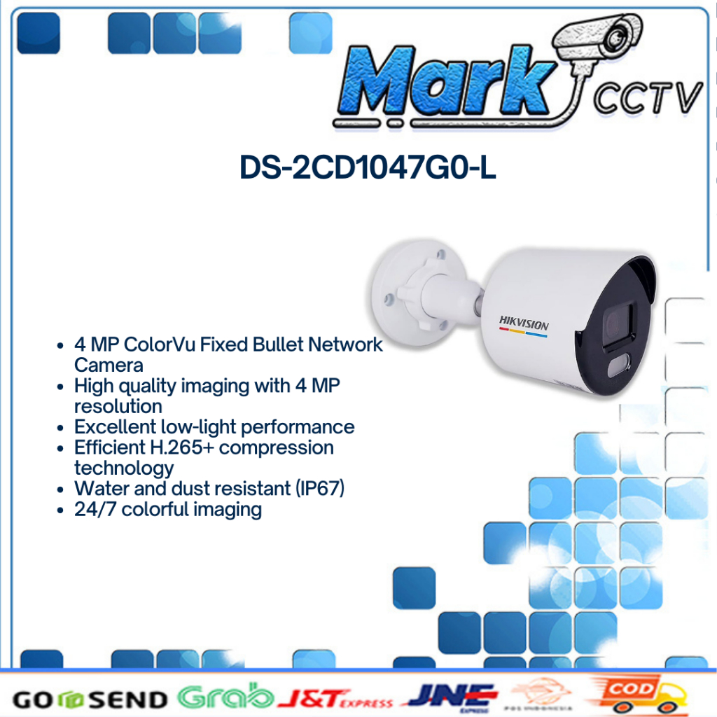 CAMERA CCTV DS-2CD1047G0-L - HIKVISION IP CAMERA 4MP COLORVU