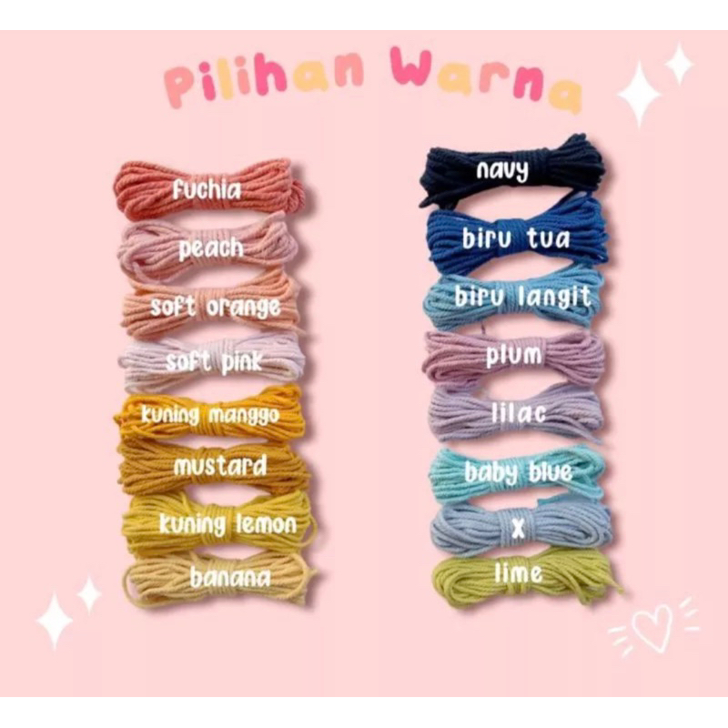 Tali katun 4mm eceran 10m Tanpa Sambungan|| Tali macrame 4mm kemasan 10m Tanpa Sambungan