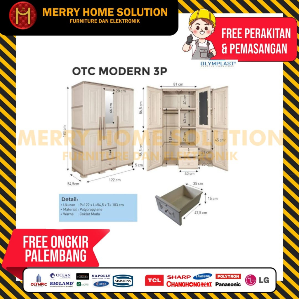 lemari pakaian plastik olymplast OTC MODERN /  lemari plastik furniture palembang