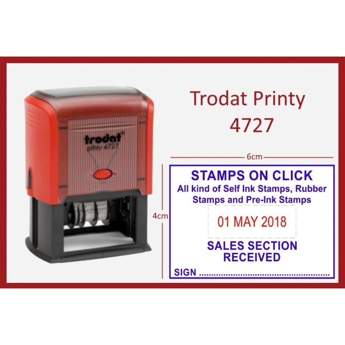 

Stempel Trodat Tanggal Tipe 4727 (6cmx4cm) Stempel Kantor Stampel Tanggal Expired