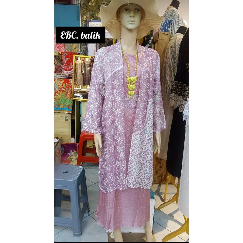 One set Batik outer dan inner panjang bahan viscose