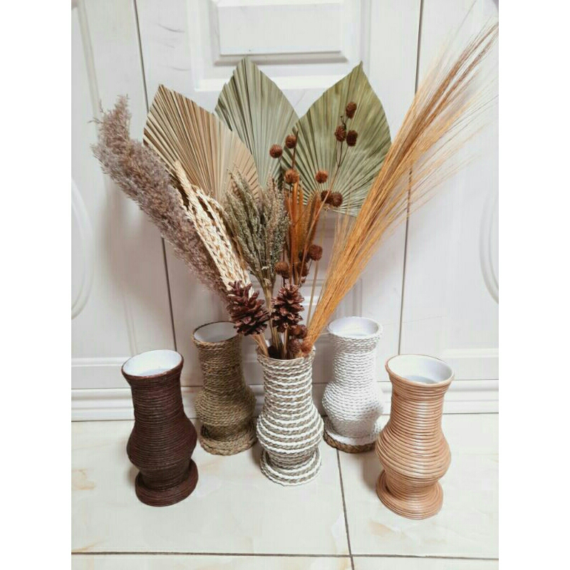 paket lengkap mini hiasan meja / bunga kering aesthetic