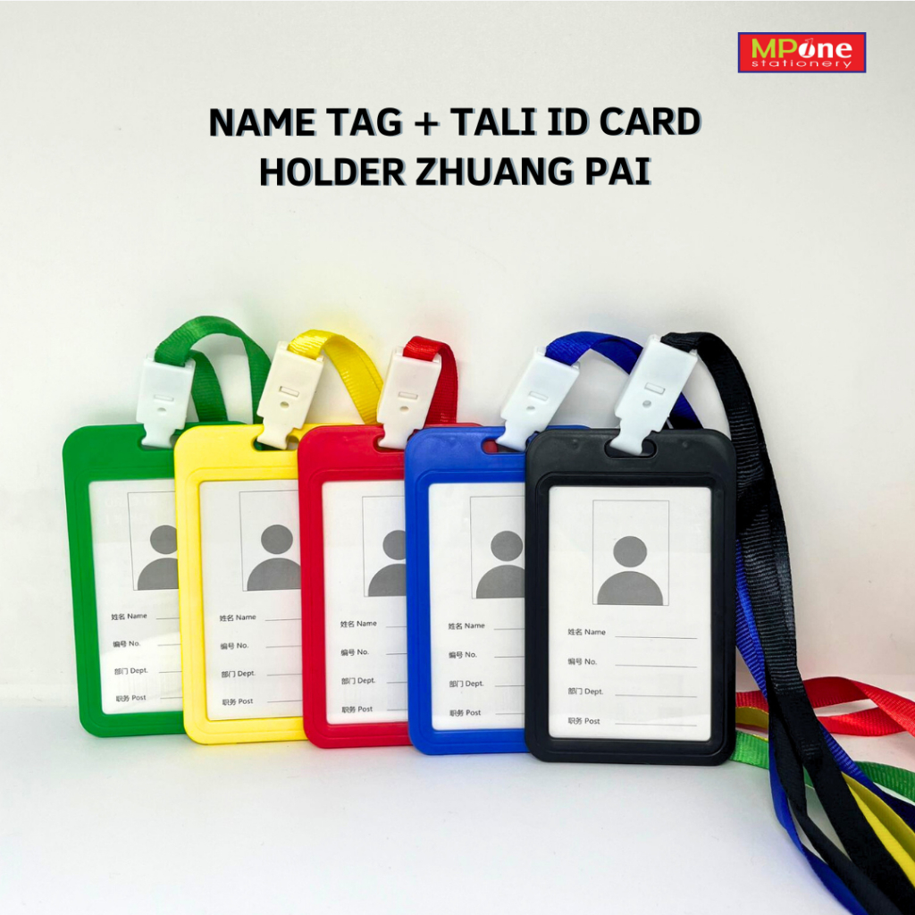 

Name Tag Box Holder + Tali Zhuang Pai Gantungan Kartu Nama Holder Warna Warni