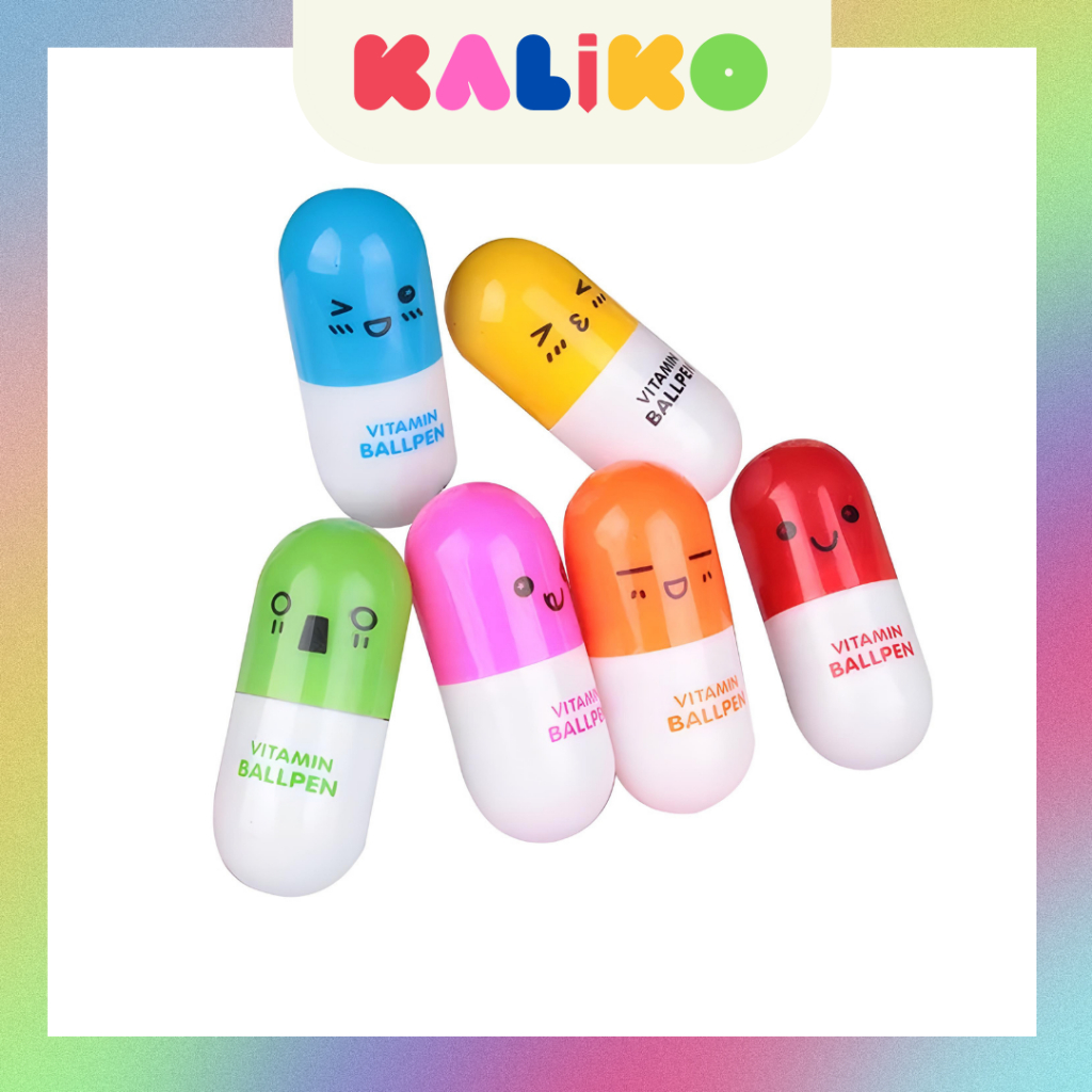 

KALIKO - Pulpen Kapsul Vitamin Tablet Pena Vitamin Bullpen Obat Kapsul Lucu