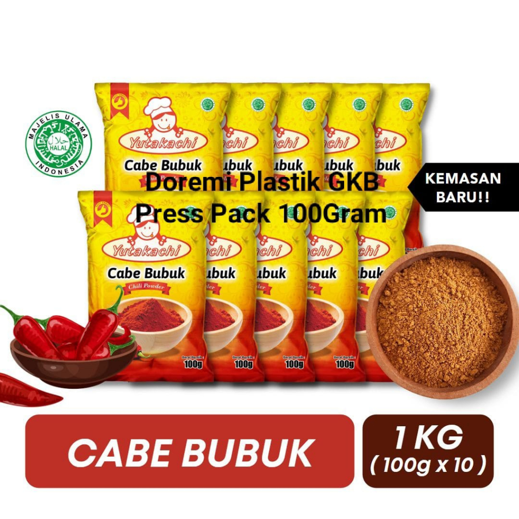 

Cabe Bubuk 100 Gram Yutakachi / bubuk cabe 100gr giling halus / bubuk cabai 100g