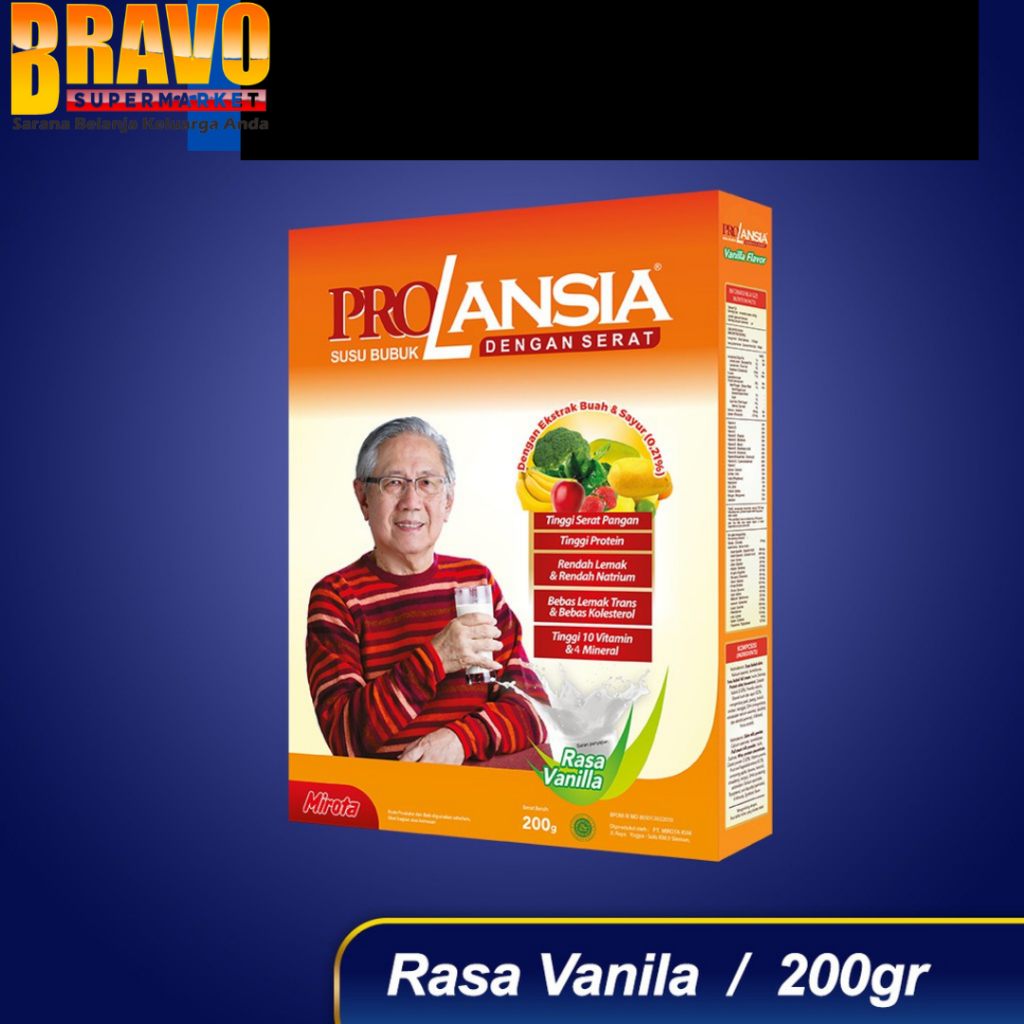 

Bravo Bojonegoro - Prolansia Vanila 200GR | Susu Lansia