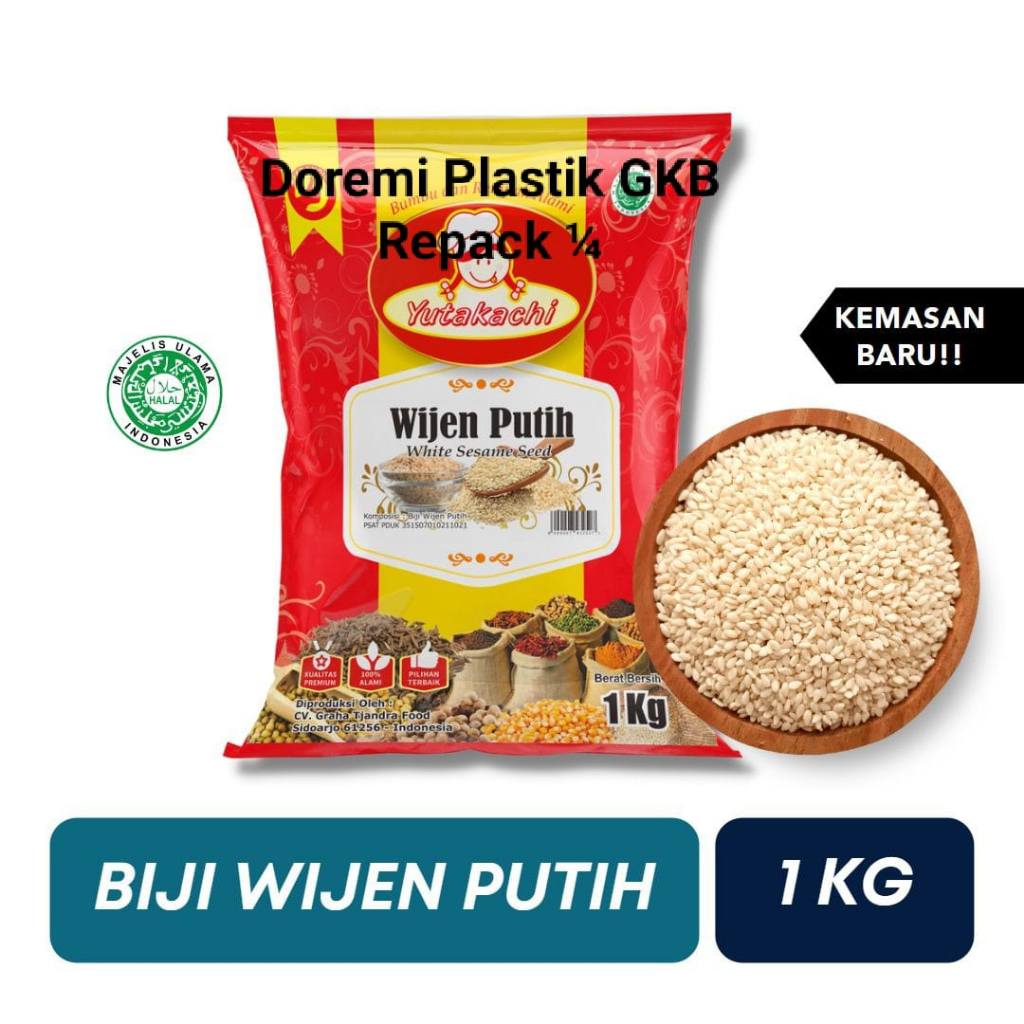 

Wijen Putih Yutakachi 250Gram / White Sesame Seeds / Biji Wijen Kualitas Super / Bahan Kue