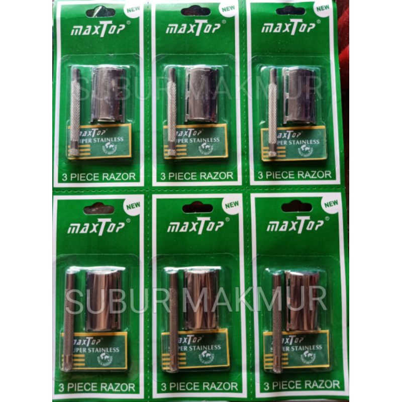 (12biji) Alat Cukur Besi Maxtop - Garuk Besi - Cukuran Besi Maxtop - Pisau Cukur - Cukur Kumis Besi