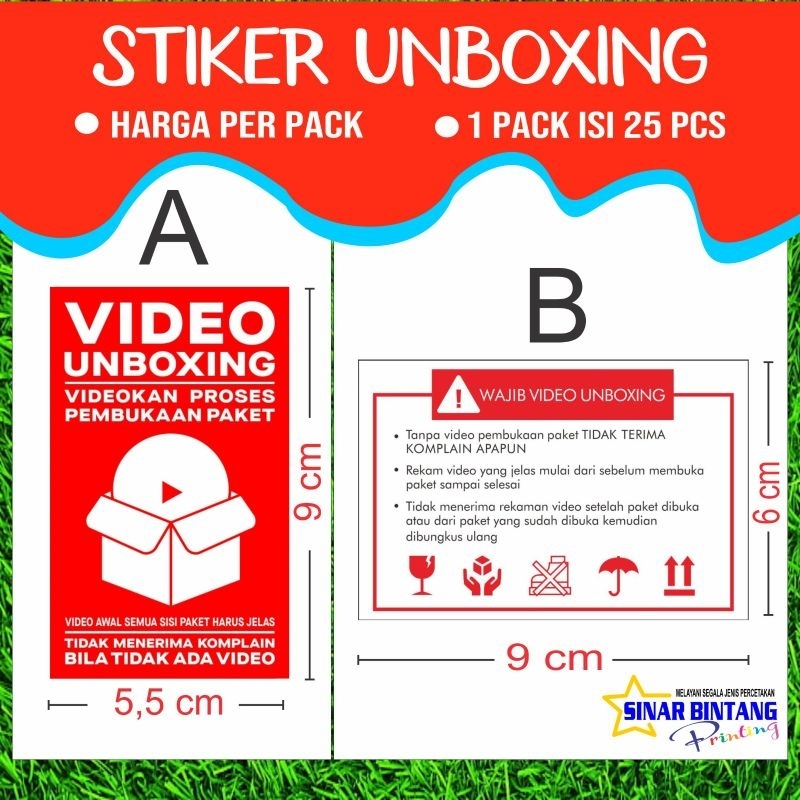 

stiker unboxing paket video