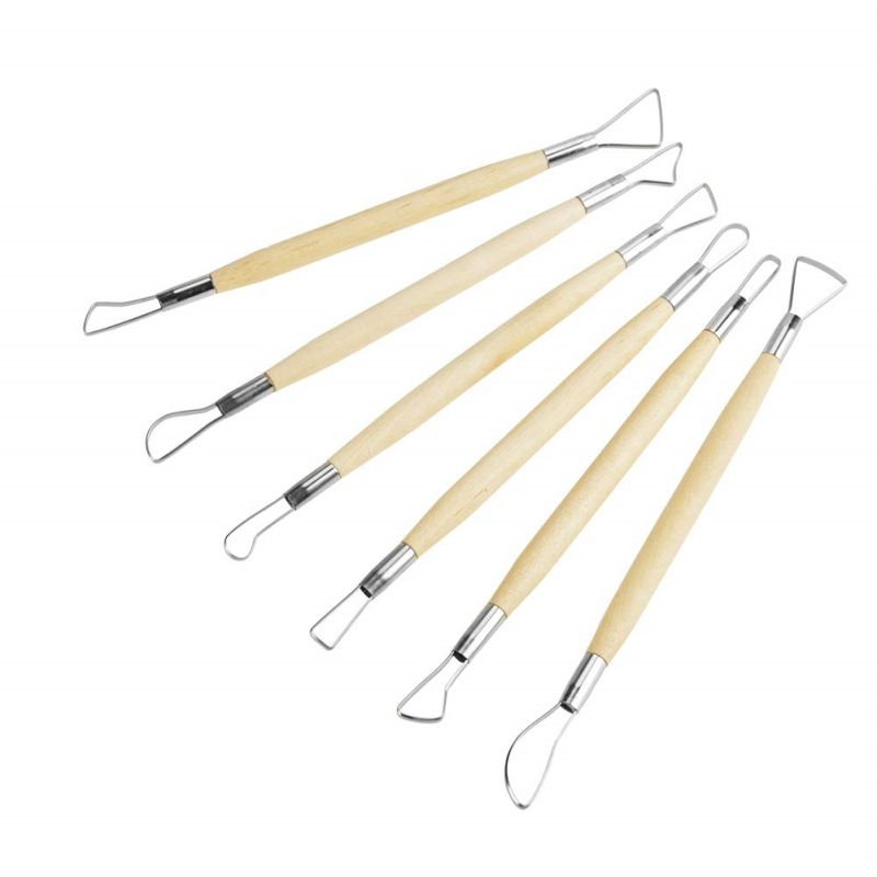 (Choiz) 6pcs Alat Ukir Clay Lengkap Clay Tools Set Clay Knife Alat Ukir Cukil Pahat Pisau Ukir Tanah