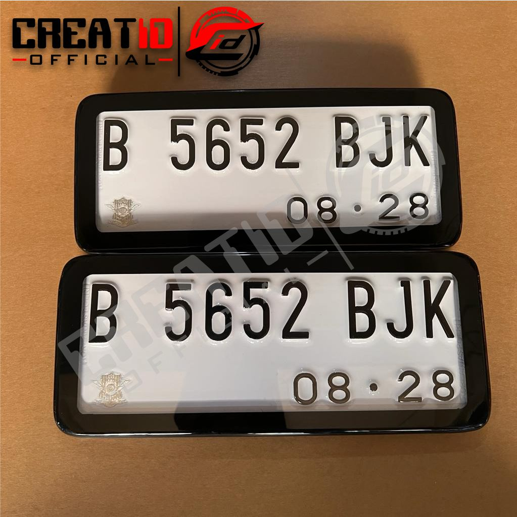 Plat Motor Akrilik Cembung / Plat Putih