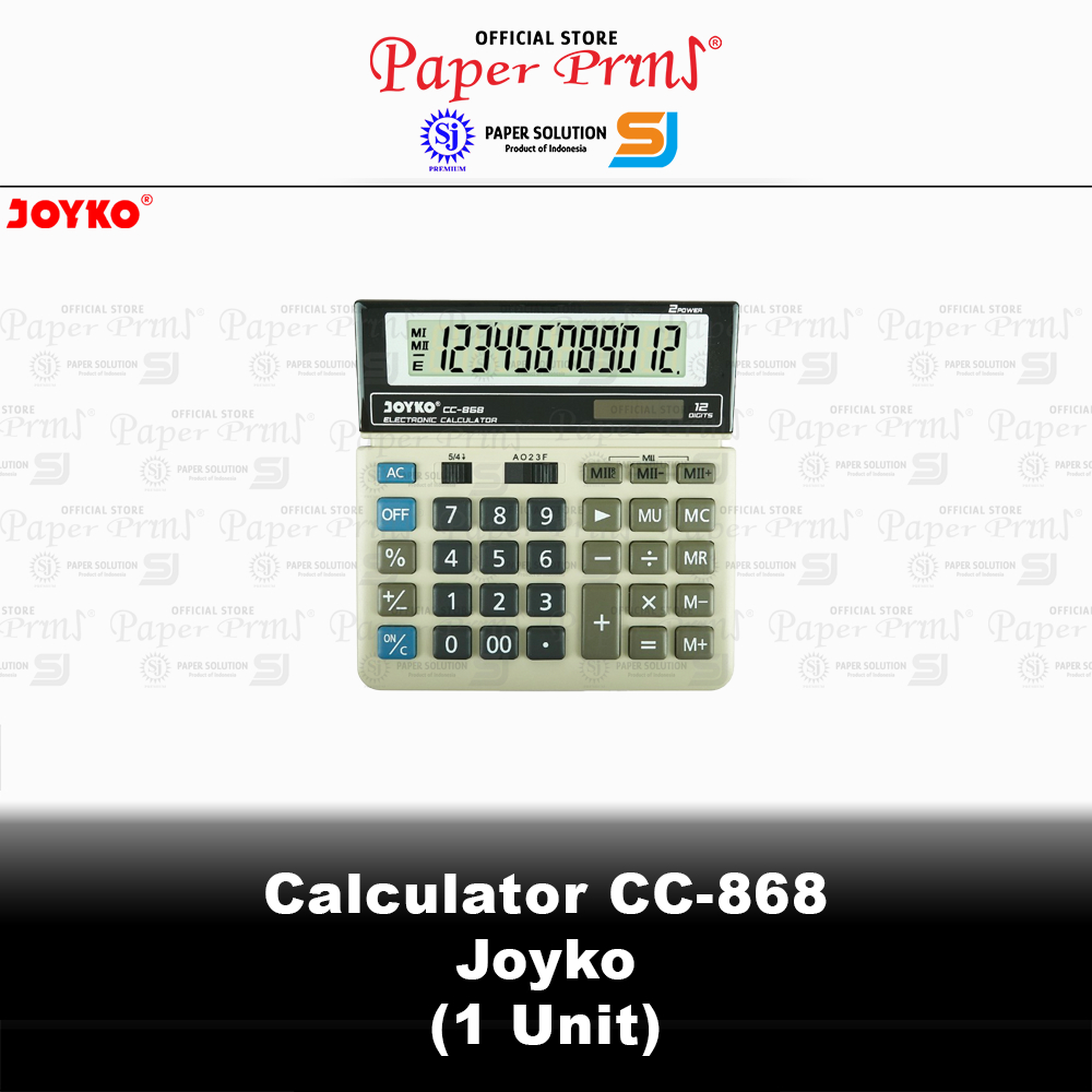 

Kalkulator Meja Desktop Calculator CC-868 Joyko 12 Digits
