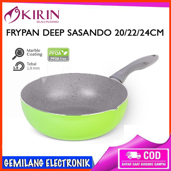Kirin Marble Frypan Deep Sasando NEO 20/22/24 cm Marble Wajan