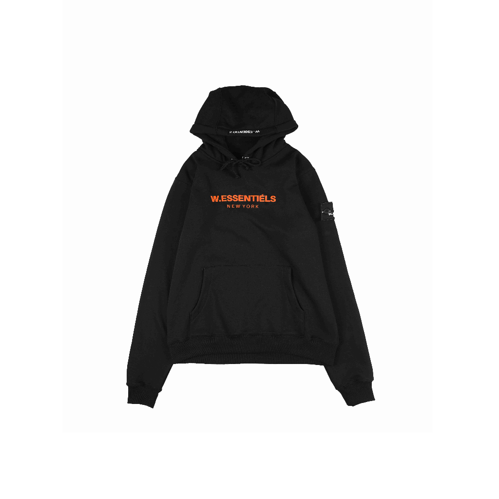 W.Essentiels Jaket Ecume Oversize Hoodie Type-II Noir Black/Arancia