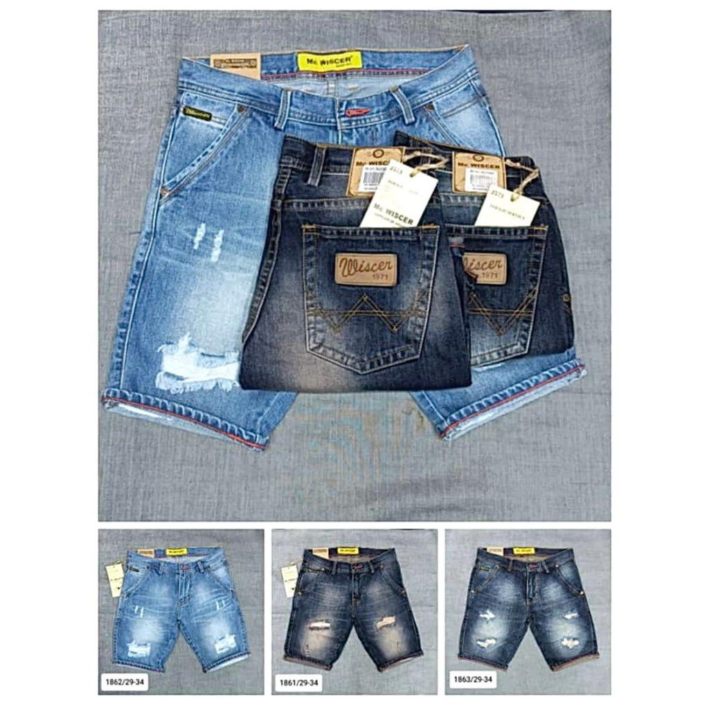 CELANA PENDEK JEANS PRIA MC WISCER DISTRO // IMPORT ORIGINAL // MODEL SOBEK