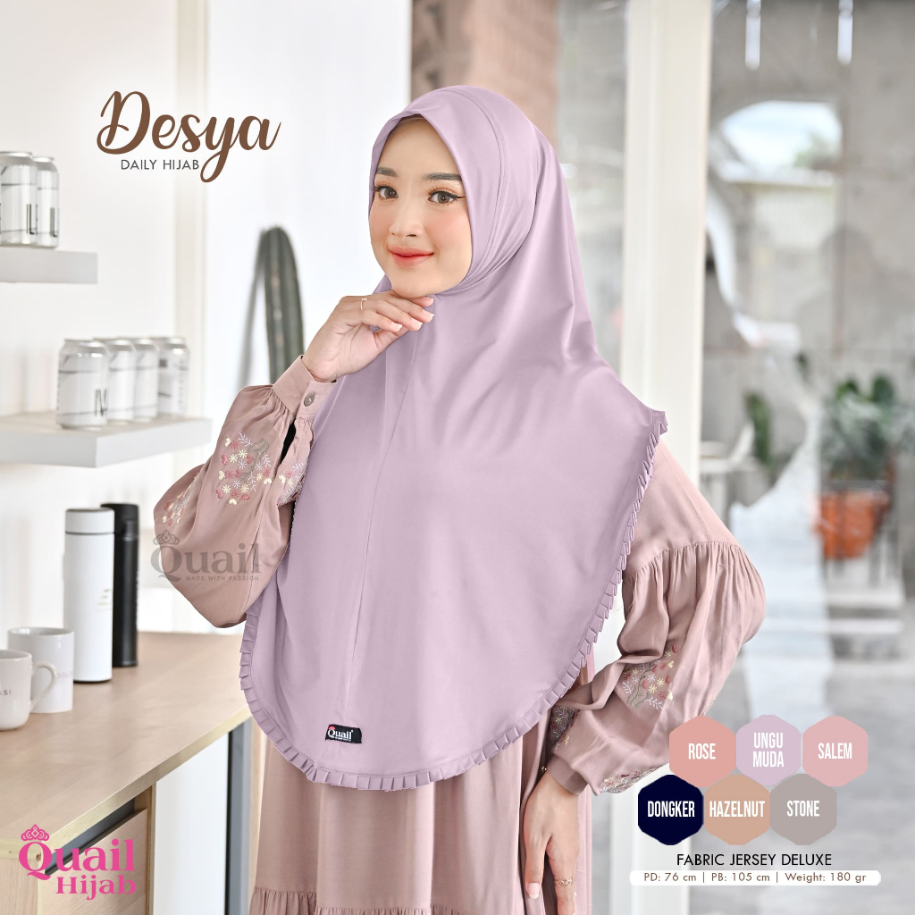 Quail Hijab - DESYA DAILY HIJAB LIPIT JERSEY PREMIUM ORI QUAIL