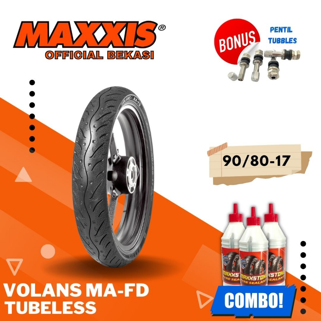 BAN MAXXIS VOLANS 90 / 80 - 17 / TUBELESS 90/80-17 / 90-80-17 TUBELESS BAN LUAR VOLANS MA-FD / BAN M