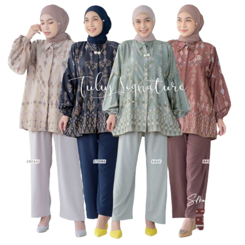 SILKA SET#2 //SETELAN JUMBO MOTIF // DIOR SILK MIX AIR FLOW LD 116// CELANA WANITA KULOT ORIGINAL TU