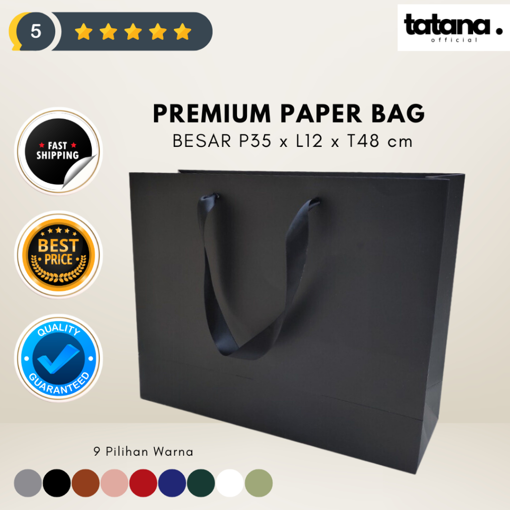 

PREMIUM PAPER BAG uk. BIG/BESAR (P35 x L12 x T28 cm)